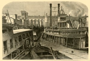 セントルイスの堤防」1874年   作： W. Roberts