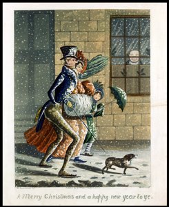 メリークリスマスと新年あけましておめでとうございます、ビクトリア朝のクリスマスカード