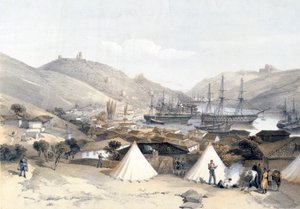 海の方を見るバラクラヴァ」1855年             作： W Walton