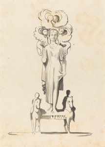 アキレスのバローで発見されたミネルバのブロンズ像 作： W. Walton after John Flaxman