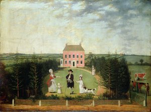 モニュメントレーンの家の前の会話ピース、エッジバストン、1770-1820 作： W. Williams