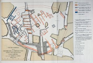 1884年トロイの2番目の都市のアクロポリスの地図