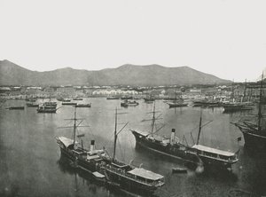 港の概観、パレルモ、シチリア島、イタリア、1895年。