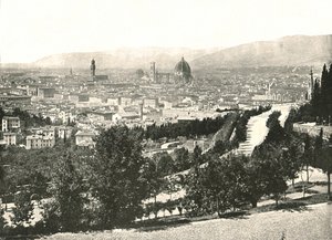 1895年、イタリア、フィレンツェの街のパノラマ。 作： W and S Ltd