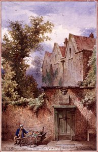 1865年、ロンドン、セント・パンクラスのバニッジ・ウェルズにあるネル・グウィンの家 作： Waldo Sargeant
