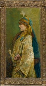 ""Adrienne Lecouvreur"" by Robertson, Walford Graham (1867-1948). キャンバスに油彩、サイズ：122x61 作： Walford Graham Robertson