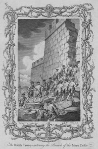 モロ城の侵攻、c1770に入るイギリス軍。