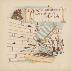 ウォルター・クレイン作『Pothooks and Perseverance』のイラスト（カラーリトグラフ） 作： Walter (after) Crane