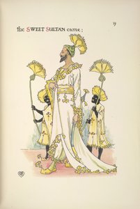 スルタン、結婚式のゲストの一人 作： Walter Crane