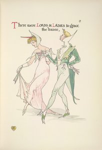 ダンスの準備をしている若い男女 作： Walter Crane