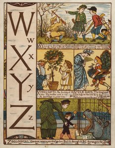 アルファベット（カラーリトグラフ 作： Walter Crane