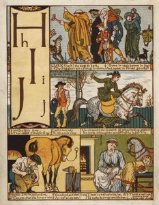 アルファベット（カラーリトグラフ 作： Walter Crane