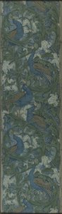 イチジクと孔雀の壁紙カットパネル、1895年頃（ブロックプリント紙）