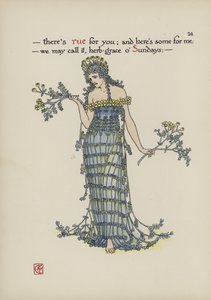 シェイクスピアーの庭の花 作： Walter Crane