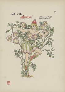 シェイクスピアーの庭の花 作： Walter Crane