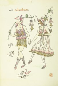 シェイクスピアーの庭の花：コロンバス、1906 作： Walter Crane