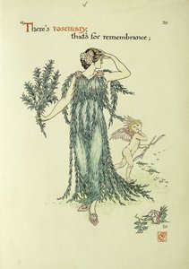 シェイクスピアの庭の花：ローズマリー、1906 作： Walter Crane
