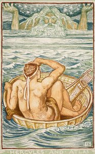 ヘラクレスとアトラス、Nathanial Hawthorneによる「女の子と男の子のための素晴らしい本」からのイラスト、1852年 作： Walter Crane