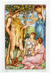 ヘラクレスとニンフ 作： Walter Crane