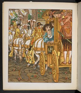 カエル王子のイラストです。 作： Walter Crane