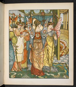 Kuvitus hindille puussa. 作： Walter Crane