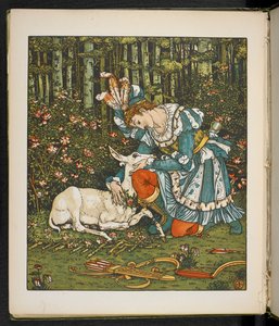 Ilustração para a história, o Hind na madeira. 作： Walter Crane