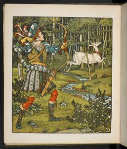 Ilustração para a história, o Hind na madeira.