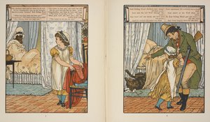 「赤ずきんちゃん」のイラストです。 作： Walter Crane