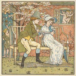 「小さな男とメイド」。 作： Walter Crane