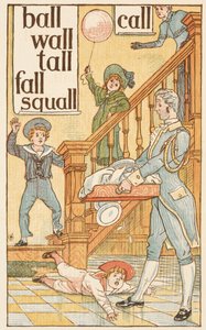 文字 L で終わる韻を踏む言葉。子供と執事。 ゴールデンプライマー。 作： Walter Crane