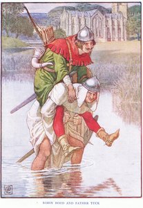 ロビンフッドとタック神父、1920年頃 作： Walter Crane
