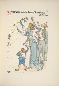 スピードウェル。 紙吹雪を投げる結婚式のゲスト 作： Walter Crane
