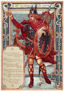 ノースマン。出典：コロンビアの求愛：アメリカ合衆国の絵の歴史、1893 作： Walter Crane