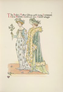 花嫁の母親はアイブライトに愛情を込めて従う 作： Walter Crane
