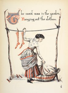 A empregada estava no jardim estendendo as roupas. 作： Walter Crane