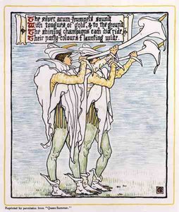 トランペットとユリ」（『夏の女王』より 作： Walter Crane