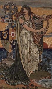 合衆国アイルランド、1897年のカレンダー、ベルファストのロイヤル・アルスター・ワークスのために作られた。 作： Walter Crane