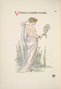 金星の鏡。 鏡の前で自分を見つめる女性 作： Walter Crane