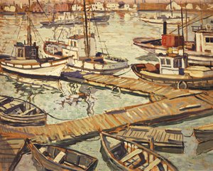 サンタバーバラのボート盆地 作： Walter Elmer Schofield