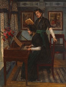 音楽のレッスン、c。 1890年。 作： Walter Firle