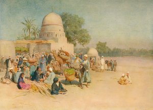 砂漠の端にある市場、c1905、1912 作： Walter Frederick Roofe Tyndale