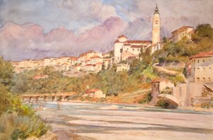 イタリア、ベッルーノ 1925年 （水彩画） 作： Walter Frederick Roofe Tyndale