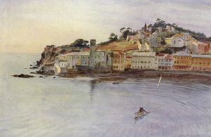 ラ・ペニソラ、セストリ・レバンテ（カラーリトグラフ 作： Walter Frederick Roofe Tyndale