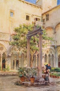 ラグーザ、サン・ドメニコ回廊（カラーリトグラフ） 作： Walter Frederick Roofe Tyndale