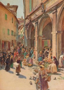 モンテプルチャーノの市場、c1900 1913 作： Walter Frederick Roofe Tyndale
