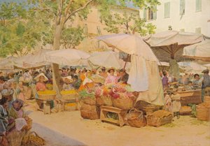 ニースの市場、1910年、1912年