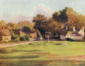 ザ・ニュー・フォレストスワン・グリーン、リンドハースト（カラーリトグラフ 作： Walter Frederick Roofe Tyndale
