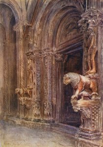 トラウのドゥオーモのポーチ（カラーリトグラフ） 作： Walter Frederick Roofe Tyndale