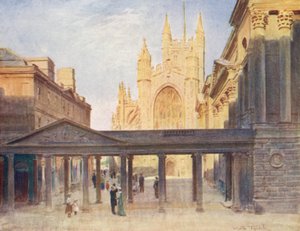 ウェセックスバース修道院とポンプ室（カラーリトグラフ） 作： Walter Frederick Roofe Tyndale