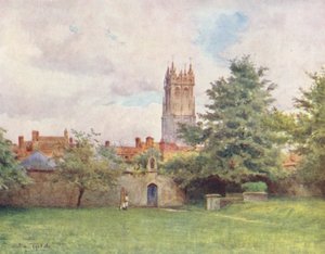 ウェセックス修道院庭園からのグラストンベリー・ステープル（カラーリトグラフ） 作： Walter Frederick Roofe Tyndale
